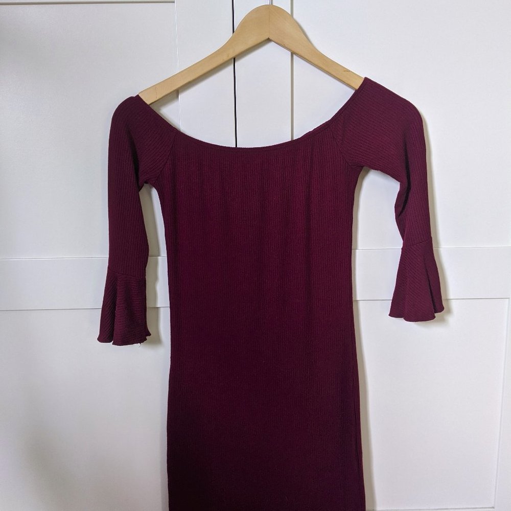 Bodycon Dress With Bell Sleeves